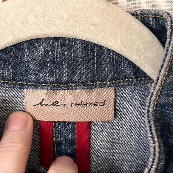 i. e. relaxed Zip Front Tailored Jean Jacket Blazer - Size Medium - Picture 7 of 9